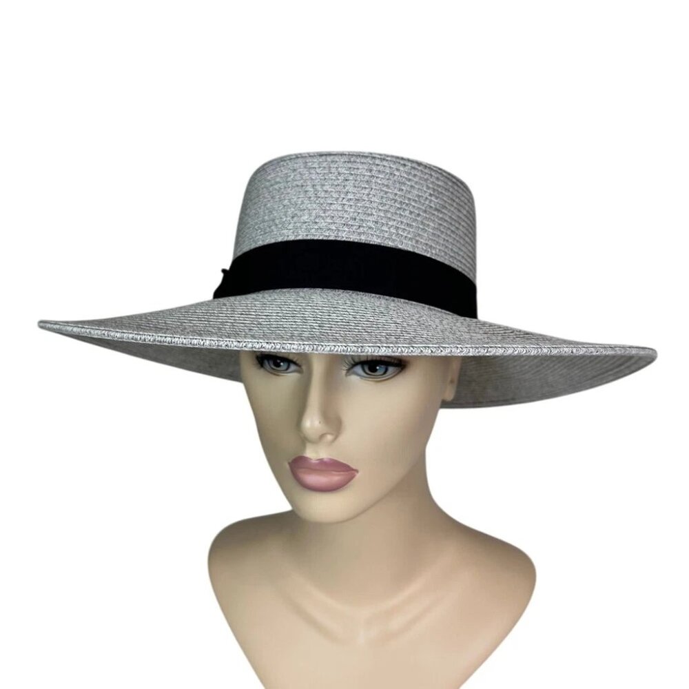 Scala Collezione Sun Hat Paper/Polyester One Size Drawstring Adjustable UPF50